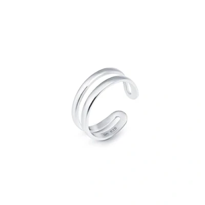 Abbildung von Amberta Damen und Mädchen Midi Ring aus 925 Sterling Silber Zehenring für Frauen: Blatt/Feder Design Durchmesser 15 mm Breide 1.2