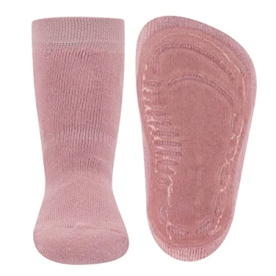 Abbildung von EWERS Stoppersocken SoftStep Uni, Socken mit Anti Rutsch Sohle für Jungen und Mädchen, 1 Paar rutschfeste Kindersocken Gummisohle, Hell Wildrose (Rosa), Größe 31 34