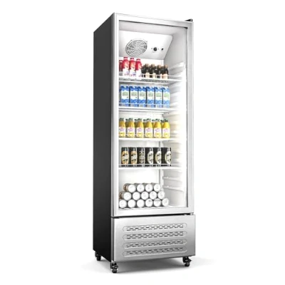Abbildung von Klarstein GrandCooler 270L Getränkekühlschrank Doppelt Verglaste Tür, LED Beleuchtung, Mechanischer Thermostat, 0 C bis 10 C, 4 Räder, Energieklasse B