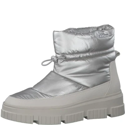 Abbildung von s.Oliver Damen Winterstiefeletten ohne Absatz Gefüttert Plateau Vegan Gold (Champagne), 39