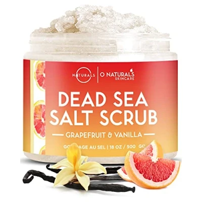 Abbildung von O Naturals Ultra Reinigendes Körperpeeling Damen Grapefruit Und Vanille Feuchtigkeitsspendend Body Scrub Peeling Totes Meer Körper Gesicht Für Akne &amp; Tote Haut