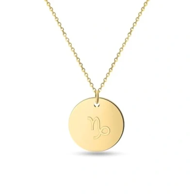 Abbildung von GD GOOD.designs Sternzeichen Kette Steinbock Gold 18 Karat Wasserfest I Vergoldete Halskette mit Horoskop Anhänger Zodiac Necklace aus Edelstahl für Damen