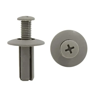 Abbildung von sourcing map 50 Stücke 8 mm Auto Loch Kunststoff Nieten Verschluss Kotflügel Stoßstange Push Pin Clips Grau