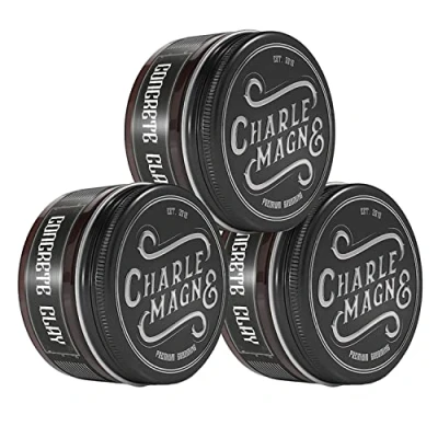 Abbildung von Charlemagne Concrete Clay 3er Set Super Starker Halt Haarwachs Matt Haar Pomade Look Wachs Styling Cream Männer Matte Herren Wax