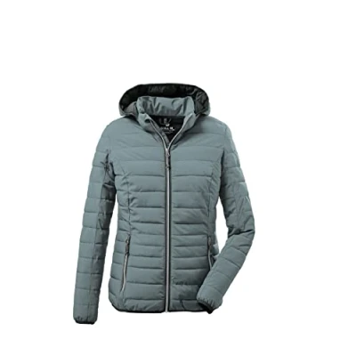 Abbildung von G.I.G.A. DX Damen Uyaka Steppjacke Casual Funktionsjacke in Daunenoptik mit abzippbarer Kapuze, aquaverde, 40 EU