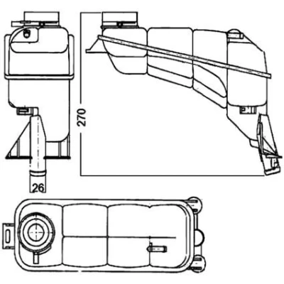 Abbildung von MAHLE ORIGINAL CRT 117 000S Ausgleichsbehälter ohne Deckel, Sensor MERCEDES BENZ: E Class Saloon
