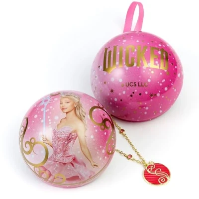 Abbildung von WICKED Glinda Pink Shiz University Geschenkkugel mit Halskette im Inneren, Einheitsgröße, Zinklegierung: 93 % Zink, 3 Kupfer, 4 Aluminium, Kein Edelstein