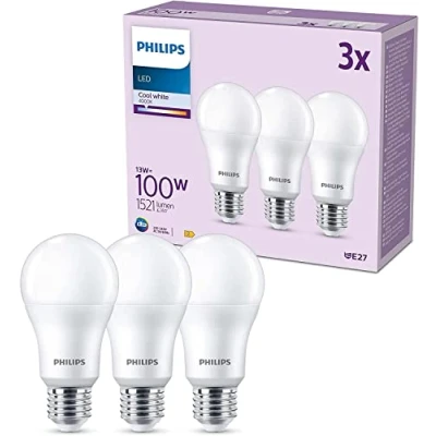 Abbildung von Philips Classic LED E27 Lampe, 100W, matt, neutralweiß, nicht dimmbar, 3er Pack