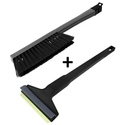 Abbildung von Set Murska Eiskratzer Messing mit Besen Auto + Schneebesen Winter Scheibenkratzer Schnee Schneefeger Schneebürste (Set L&amp;P A053 A059 Schwarz Grau)