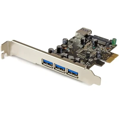 Abbildung von StarTech.com 4 Port PCI Express USB 3.0 Karte fach PCIe Schnittstellenkarte 3 Externe und 1 Interner Anschluss
