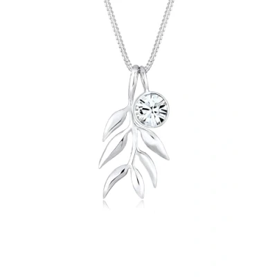 Abbildung von Elli Sparkling Olive Branch MIT Kristallen VON SWAROVSKI Halskette silvercoloured, Damen, Größe: 45, Silver/coloured
