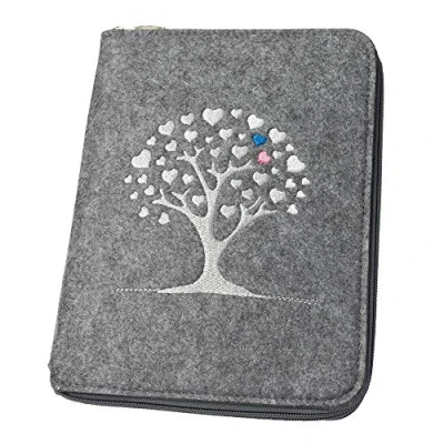 Abbildung von luxdag Mom&#039;s Organizer A5 mit Reißverschluss aus Filz (Farbe &amp; Motiv wählbar) Hülle für Mutterpass, U Heft, Ultraschallbilder Impfpass Geschenk werdende Mütter