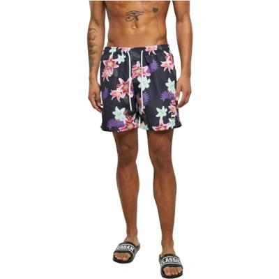 Abbildung von Urban Classics Pattern Badeshorts, Herren, Größe: XL, Dark jungle aop