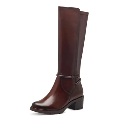 Abbildung von TAMARIS COMFORT Damen Hohe Stiefel mit Absatz Elegant Blockabsatz, Braun (Chestnut), 37 EU