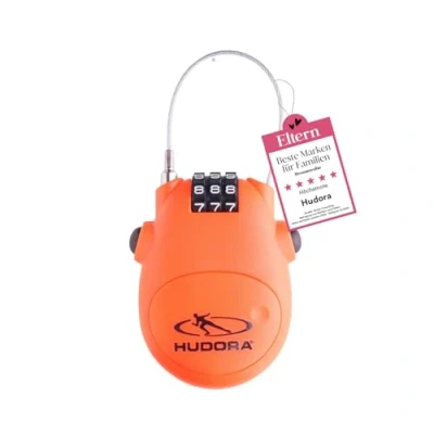 Abbildung von HUDORA Kabelschloss Handliches Kabel Schloss mit 3 stelligem Zahlencode Zahlenschloss für Scooter, Taschen &amp; Helme Länge von 80 cm Rollerschloss aus stabilem ABS Gehäuse