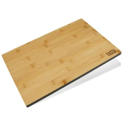 Abbildung von Tasty Bambus Schneidebrett 35,5x25x1,2cm Ideal zum Schneiden von Brot, Obst, Gemüse Robust &amp; Stylisch mit Farbkante Braun/Grau
