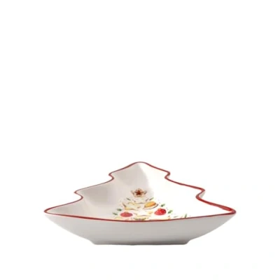 Abbildung von Villeroy &amp; Boch Winter Bakery Delight Kleine Schale, 500 ml, in Baum Form, Premium Porzellan, Weiß/Rot/Beige
