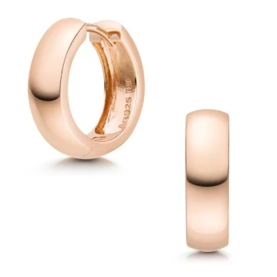 Abbildung von MATERIA Damen Creolen rosegold klein 17mm breite Ohrringe Silber 925 vergoldet Made in Germany #SO 359