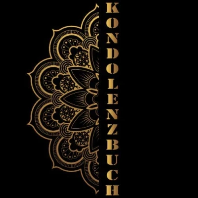 Abbildung von KONDOLENZBUCH: Blanko Trauerbuch zur Erinnerung an den Verstorbenen. Gästebuch zum Auslegen auf der Trauerfeier / Beerdigung Gedenkbuch /Abschied nehmen Mandala halb Schrift