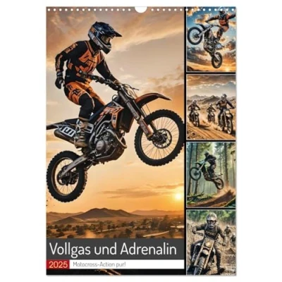 Abbildung von Vollgas und Adrenalin Motocross Action pur! (Wandkalender 2025 DIN A3 hoch), CALVENDO Monatskalender