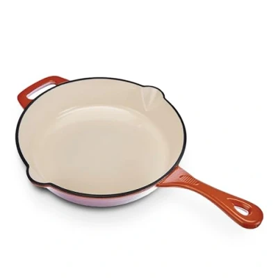 Abbildung von GSW 716314 Shadow Pfanne mit 2 Ausgüssen o. Deckel 26cm, Gusseisen, orange/creme, 26 cm