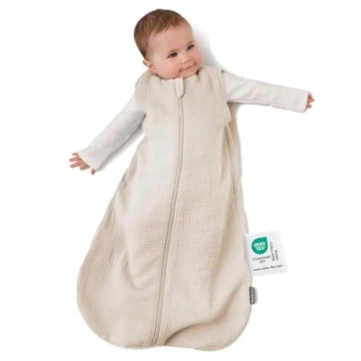 Abbildung von LaLoona Sommerschlafsack Mull, ärmellos Leichter Baby Schlafsack ohne Ärmel für Sommer und Frühling, 0.5 TOG, 100% Baumwolle, ÖkoTex Standard 100 Beige 110 cm