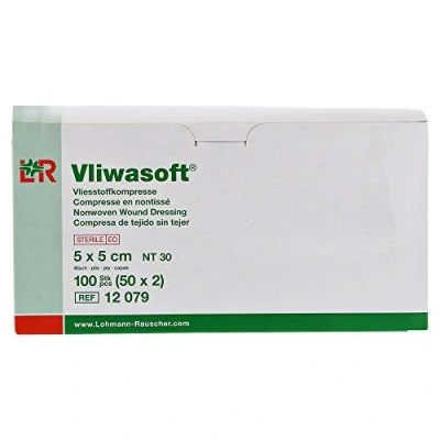 Abbildung von Vliwasoft Vlieskompressen 5x5 cm steril 4l.