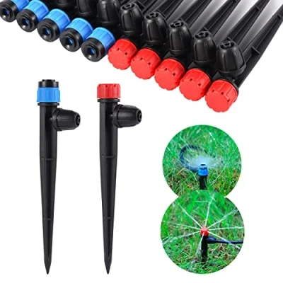 Abbildung von Tropfbewässerungs Emitter mit justierbaren 360 Grad Wasserfluss Tropfen für 1/4 Zoll Schläuche, 25pcs Garten Sprüher Bewässerungs (50pcs bunter*25 Sprüher*25 Tropfen)