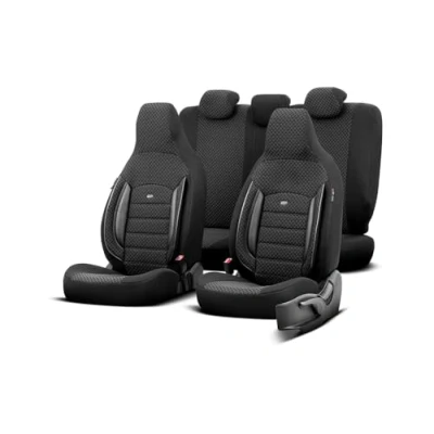 Abbildung von Universelle Stoff &#039;CityBug&#039; Sitzbezüge &#039;Sport Plus&#039; Schwarz 9 Teilig kompatibel mit Side Airbags