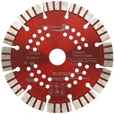 Abbildung von PRODIAMANT Turbo Diamant Trennscheibe Beton 150mm x 22,23 mm Segmenthöhe 12mm