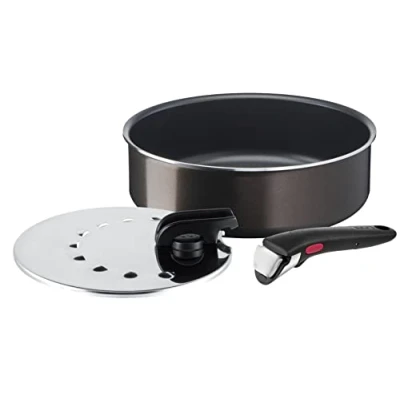 Abbildung von Tefal Ingenio L1509002 Set von 3 Räumen, Sauteuse 24 cm + Deckel Griff, keine Induktion, Nicht Schicht, in Frankreich hergestellt