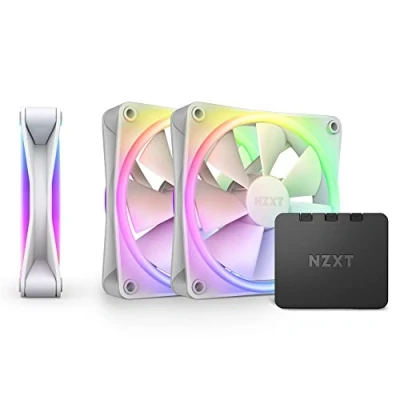 Abbildung von NZXT F120 RGB Duo Triple Pack 3 x 120mm doppelseitiger Lüfter mit Controller 20 einzeln adressierbare LEDs Ausgeglichener Airflow und statischer Druck Weiß