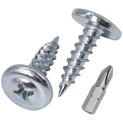 Abbildung von (100 Stück) verzinkter Stahl 4,2 x 16 mm Holzschrauben, Metallschrauben, Kreuzschlitz modifizierter Halsspannkopf, selbstschneidend (100, mm)