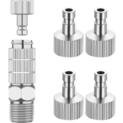 Abbildung von ABEST Airbrush Schnellverbindungsadapter Verbindungssatz,5 Stück 1/8 Zoll weiblich und männlich Adapter Einstellung Steuerventil Zubehör für Luftkompressor Schlauch