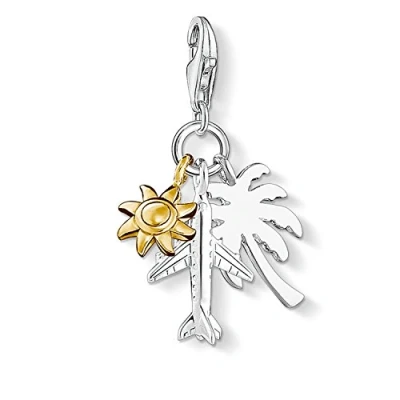 Abbildung von Thomas Sabo Damen Charm Anhänger Sonne Flugzeug Palme Club 925 Sterling Silber 1430 413 21