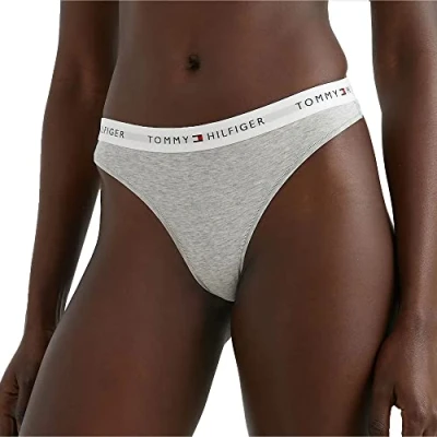 Abbildung von Tommy Hilfiger Damen String Tanga, Grau (Light Grey Heather), S