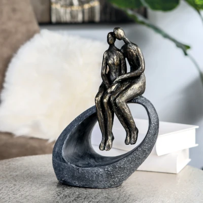 Abbildung von Casablanca Skulptur Dekofigur Moment Pärchen Poly broncefarben 27 x 19 cm