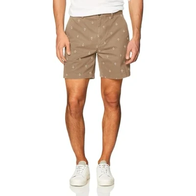 Abbildung von Amazon Essentials Herren Klassisch geschnittene Chinoshorts 18 cm, Khakibraun Anker, 33W