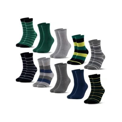 Abbildung von Occulto Jungen &amp; Mädchen Bunte Socken 10er Pack (Modell: Estilo) Blau Grau 27 30