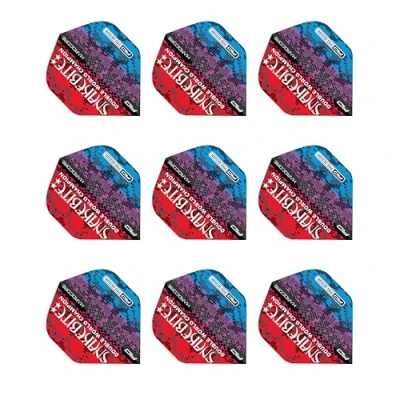 Abbildung von RED DRAGON Hardcore Peter Wright Snakebite Multi Snakeskin Rot Dart Flüge 3 Sätze pro Packung (insgesamt 9 Flüge)