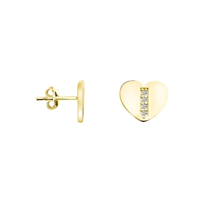 Abbildung von SOFIA MILANI Damen Ohrringe 925 Silber vergoldet/golden &amp; mit Zirkonia Steinen Herzen Ohrstecker E1264
