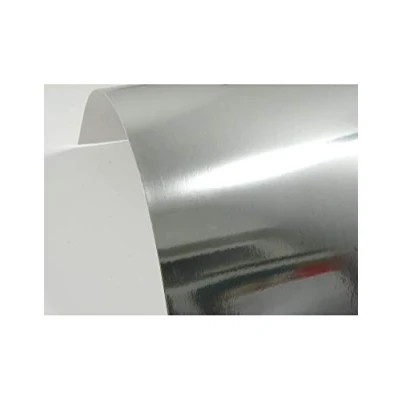 Abbildung von Netuno 10x Spiegelkarton Silber einseitig Bedruckt DIN A4 210 x 297 mm 225g Mirror Silver Bastel Karton mit Spiegel Glanz Dekor in Metall Papier zum Selbstgestalten Basteln Dekorieren