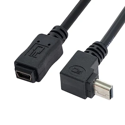 Abbildung von chenyang Mini USB Verlängerungskabel, 2.0 5 polig Stecker auf Buchse 90 Grad nach oben abgewinkelt Strom/Lade/Datenübertragungs Verlängerungskabel Adapter 0.2M für Dashcam/GPS/Mikrofon