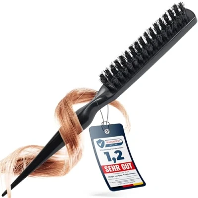 Abbildung von Magic marQus Volumen und Glanz Wildschweinborsten Toupierbürste Sleek Bun Bürste Teasing Brush, Haarbürste Look 1Stk klassich Schwarz