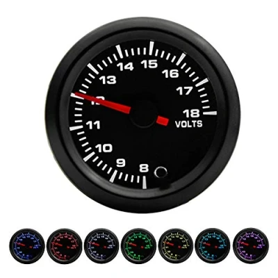 Abbildung von ETOPARS 52mm Automotor Kfz 2&quot; Zeiger Spannungsanzeige Volt Messgerät Kit 7 Farbe Lichtanzeige Zeigeranzeige