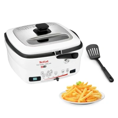Abbildung von Tefal FR4950 Multi Funktions Fritteuse Versalio Deluxe 9 In 1 Kapazität 1,3 Kg Inkl. Pfannenwender Braten Frittieren Köcheln Regelbare Temperatur Timer Weiß