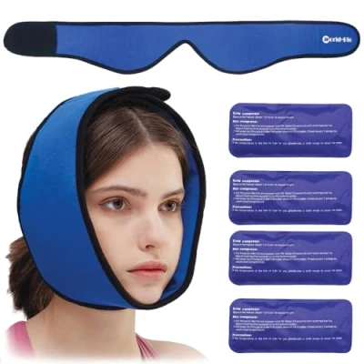 Abbildung von Kühlpads Weisheitszähne, Kalt Warm Kompresse für Gesicht, Weisheitszahn Kühlkompresse, Zahnschmerzen, Kinn, Zahnimplantate, Kälte und Wärmetherapie, 4 Stück Gel Packs