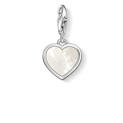 Abbildung von Thomas Sabo Damen Charm Anhänger Perlmutt Herz 925 Sterling Silber 0920 029 14