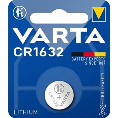 Abbildung von VARTA Batterien Knopfzelle CR1632, 1 Stück, Lithium Coin, 3V, kindersichere Verpackung, für elektronische Kleingeräte Autoschlüssel, Fernbedienungen, Waagen
