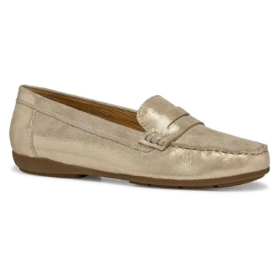 Abbildung von Geox Annytah Slipper, Damen, Größe: 38, Light gold Veloursleder